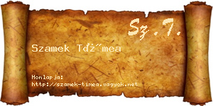 Szamek Tímea névjegykártya