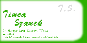 timea szamek business card