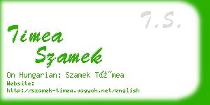 timea szamek business card